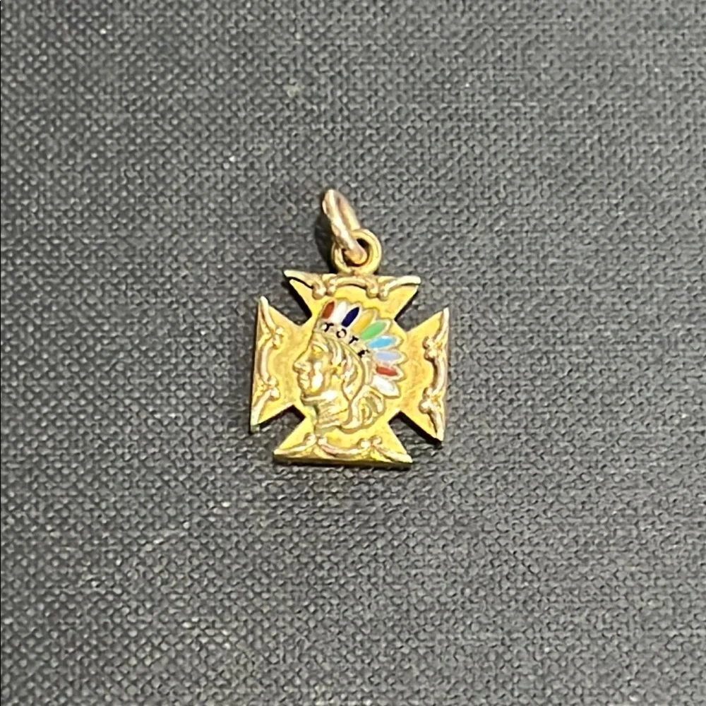 Antique Fraternal Order of‎ Red Men Pendant Watch Fob